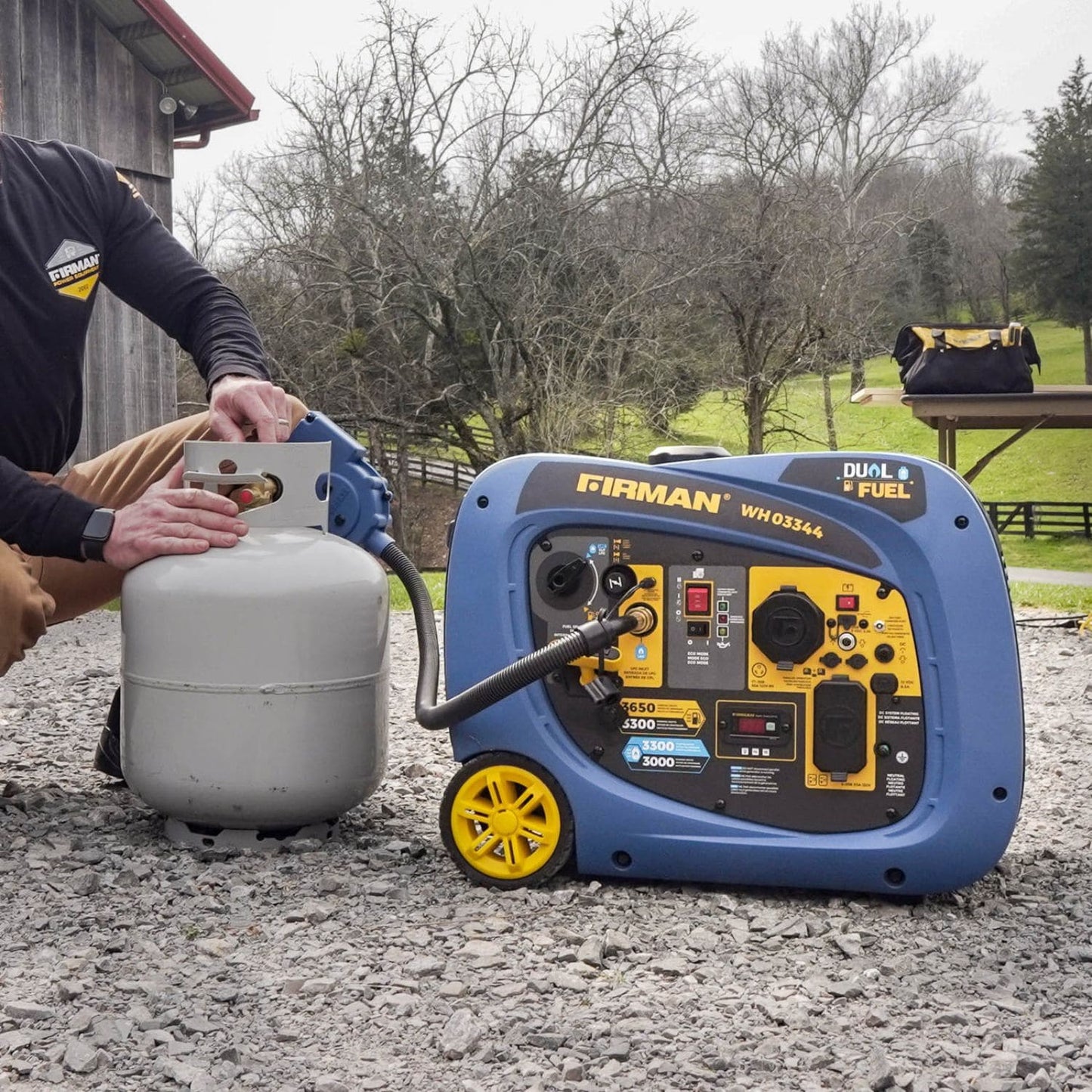 Firman WH03344 Dual Fuel 3300W/4125W Inverter Portable Generator | Electric Start