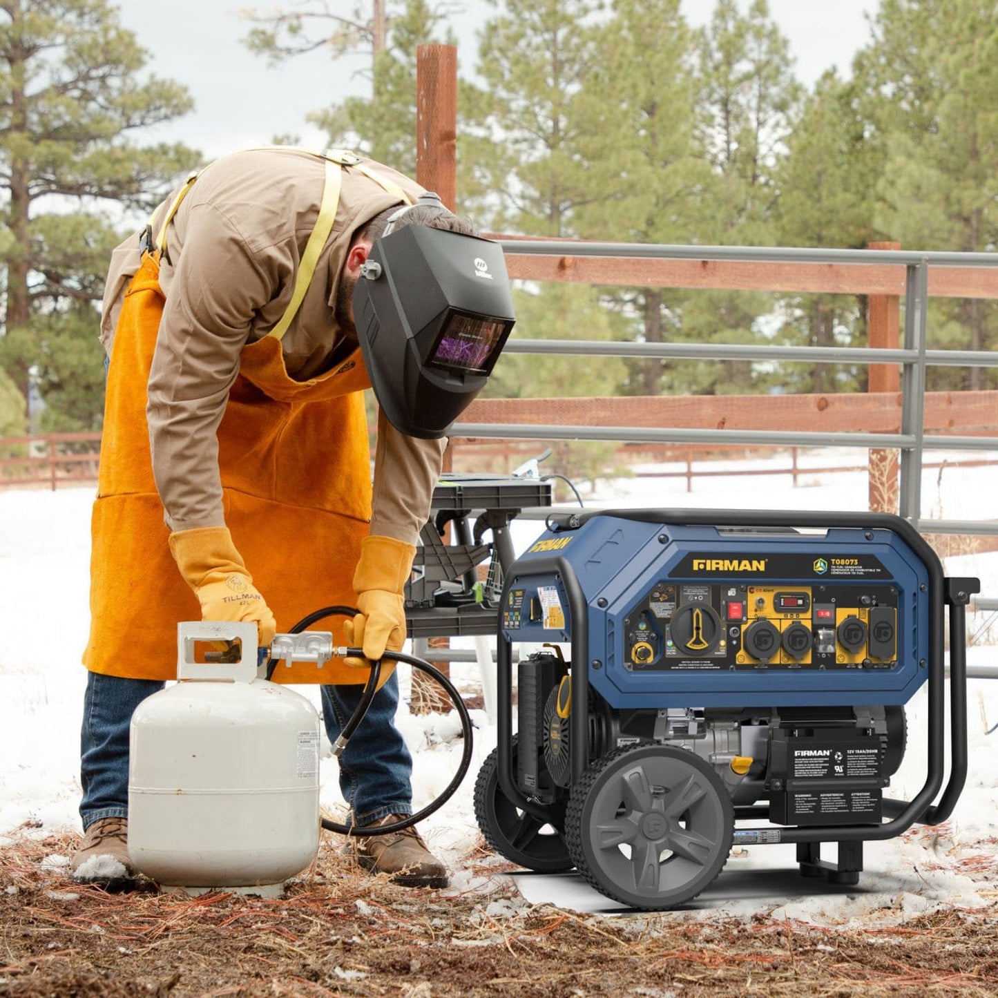 Firman T08073 Tri-Fuel 8000W/10000W Portable Generator | Electric Start | CO Alert