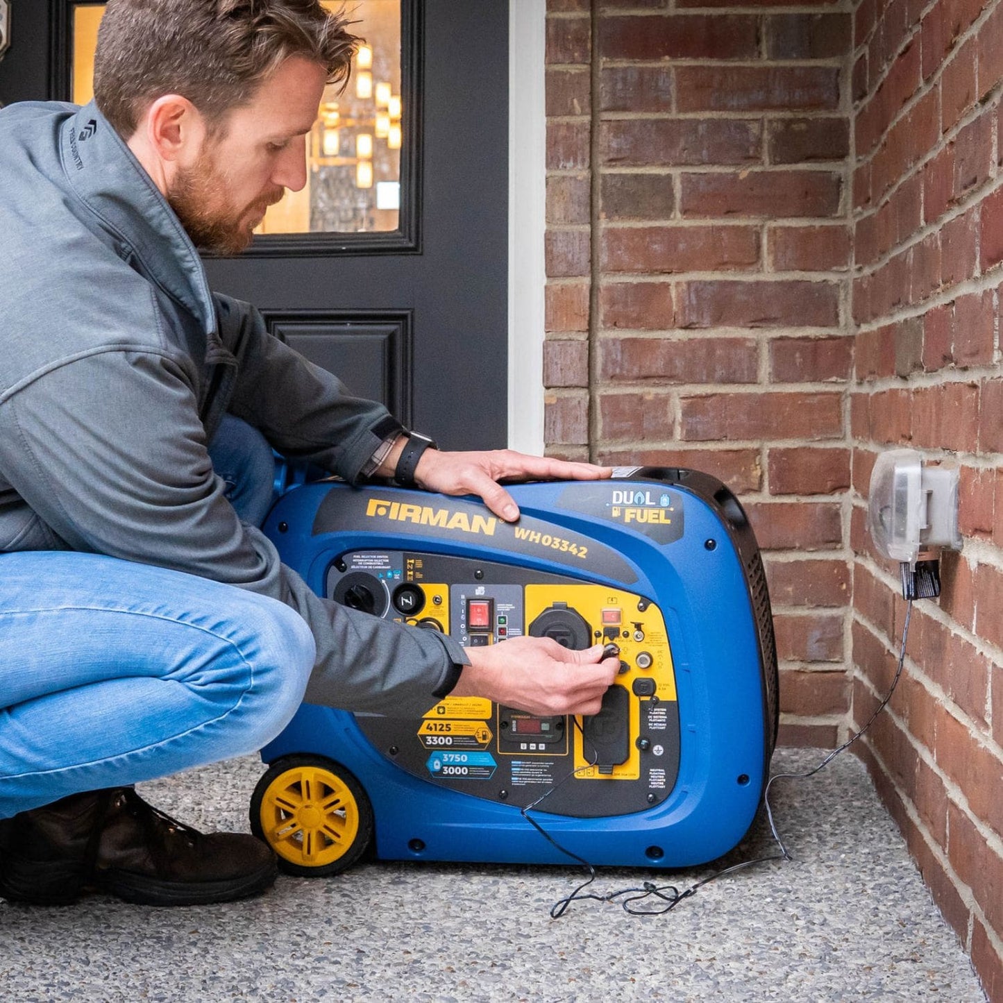 Firman WH03342 Dual Fuel 3300W/4125W Inverter Portable Generator | Electric Start | CO Alert