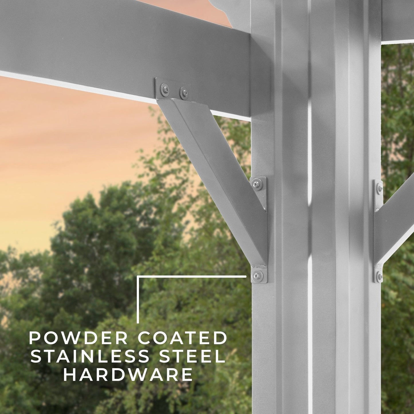 16x12 Hawthorne Traditional Steel Pergola With Sail Shade Soft Canopy