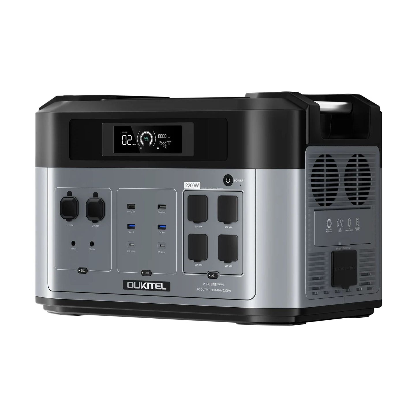 OUKITEL BP2000 Portable Power Station | 2048Wh | 2200W | 1000W Solar Input