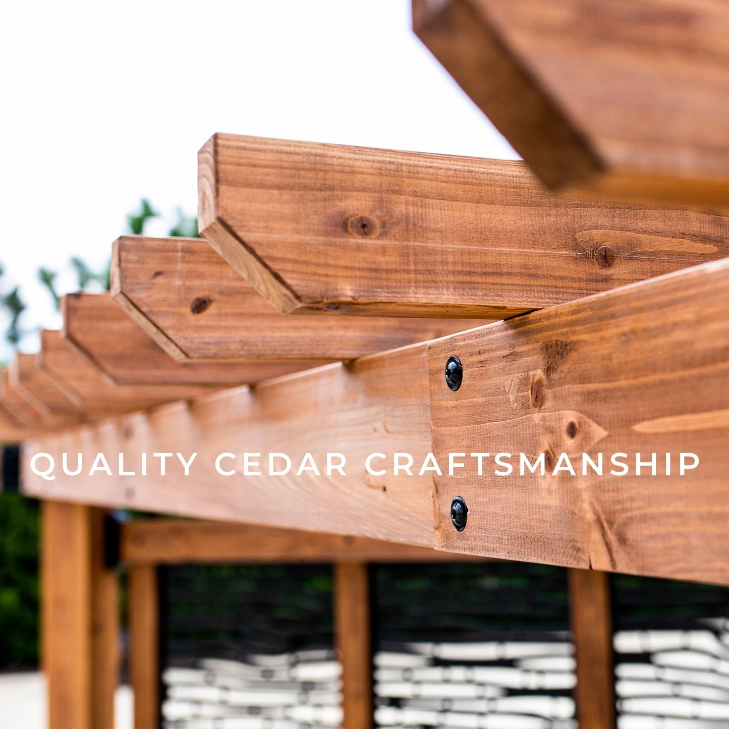 Tuscany Corner Pergola with Conversation Seating - Bamboo Panels