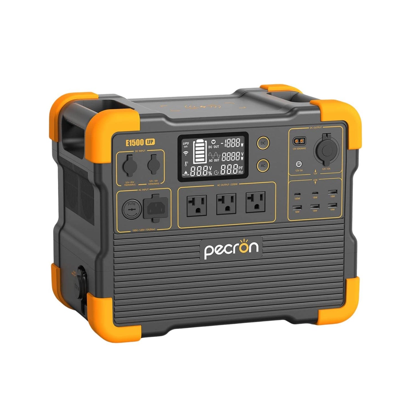 Pecron E1500LFP Portable Power Station | 1536Wh | 2200W | 700W Solar Input