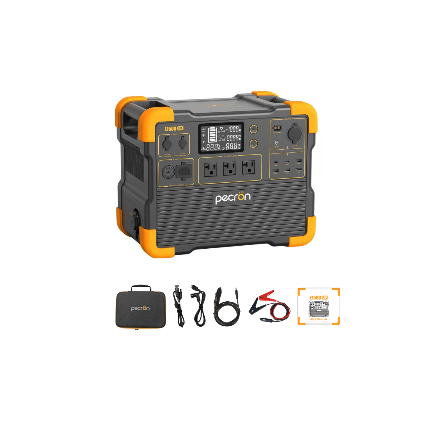 Pecron E1500LFP Portable Power Station | 1536Wh | 2200W | 700W Solar Input
