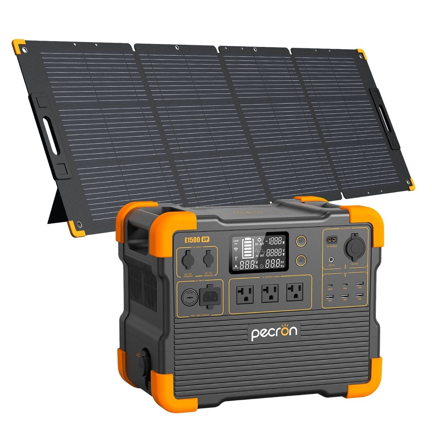 Pecron E1500LFP Portable Power Station | 1536Wh | 2200W | 700W Solar Input