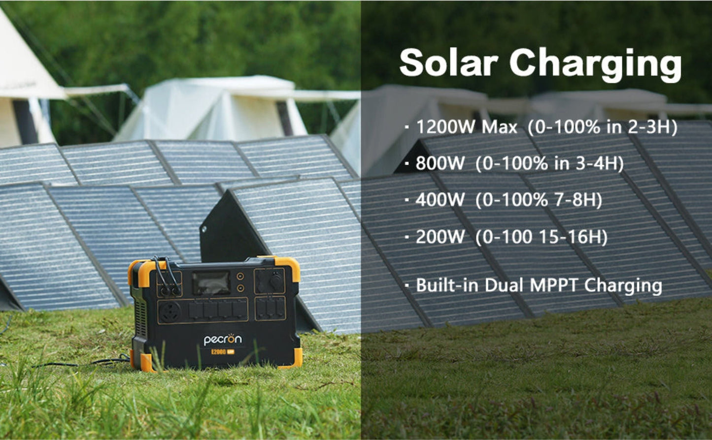 Pecron E2000LFP Portable Power Station | 1920Wh | 2000W | 600W Solar Input