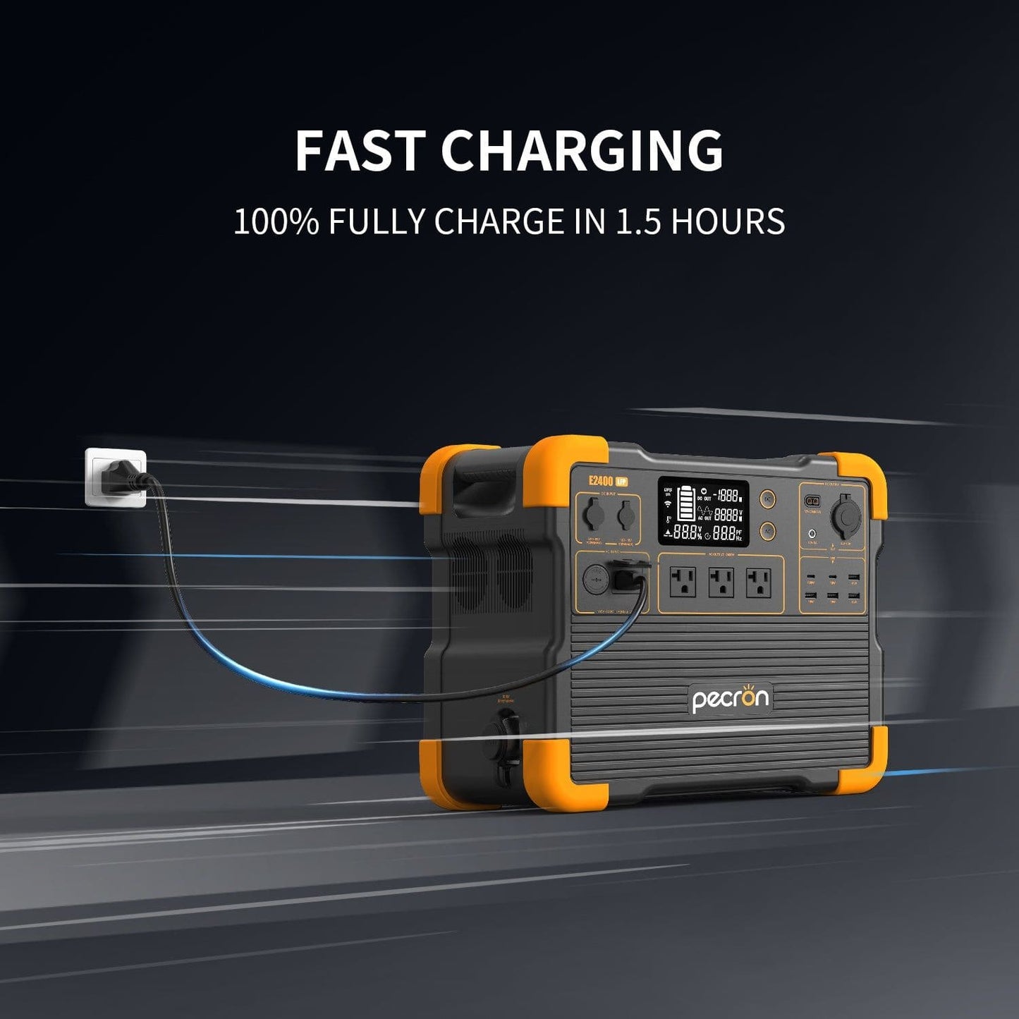 Pecron E2400LFP Portable Power Station | 2048Wh | 2400W | 700W Solar Input