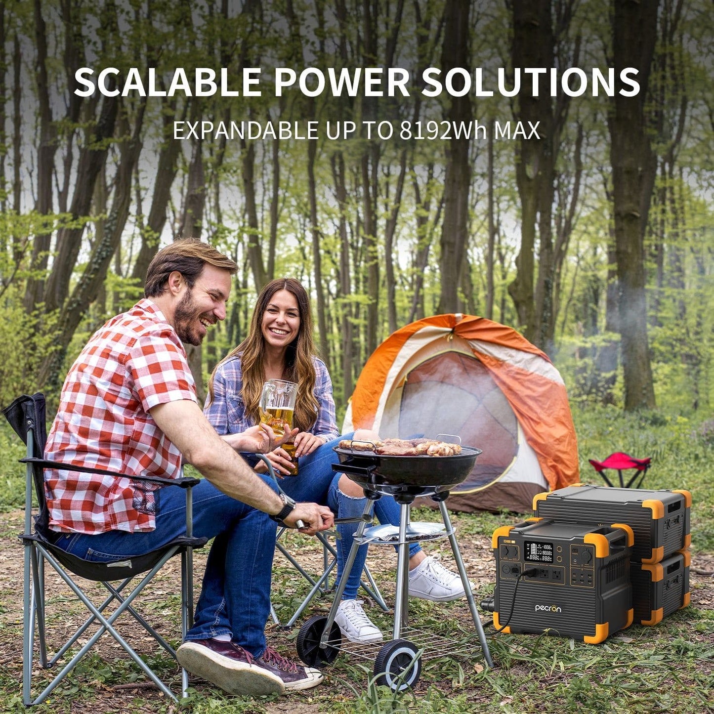 Pecron E2400LFP Portable Power Station | 2048Wh | 2400W | 700W Solar Input
