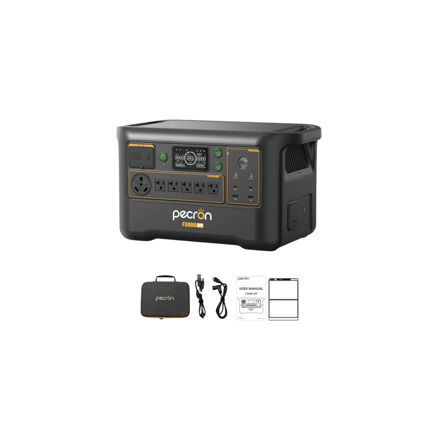 Pecron F3000LFP Portable Power Station | 3072Wh | 3600W | 1600W Solar Input