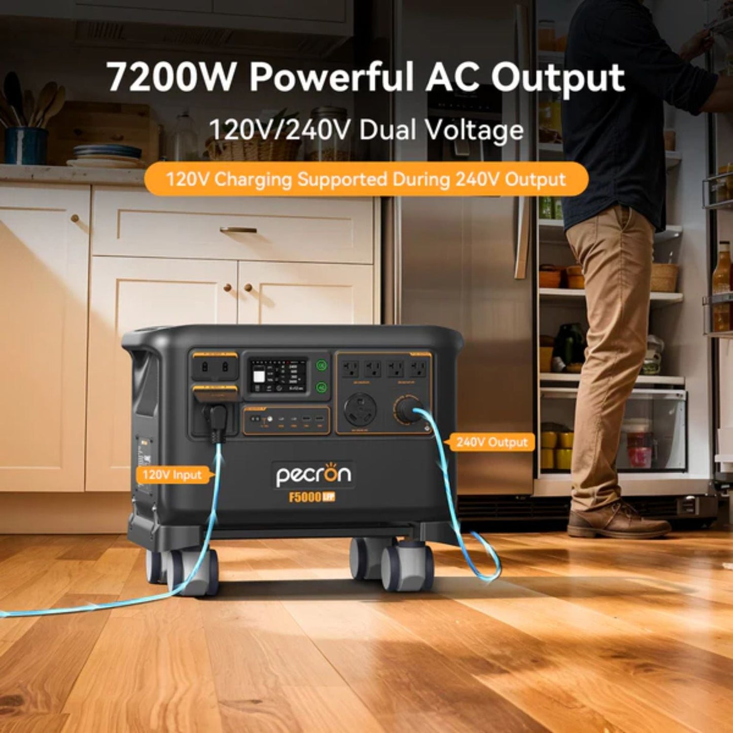 Pecron F5000LFP Portable Power Station | 5120Wh | 7200W | 6400W Solar Input