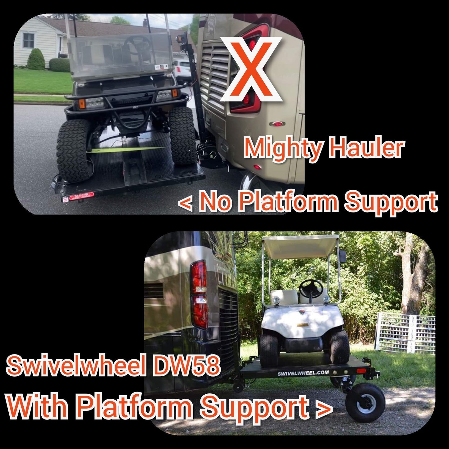 Swivelwheel-DW58  Golf Cart - Motorcycle Carrier / Hauler