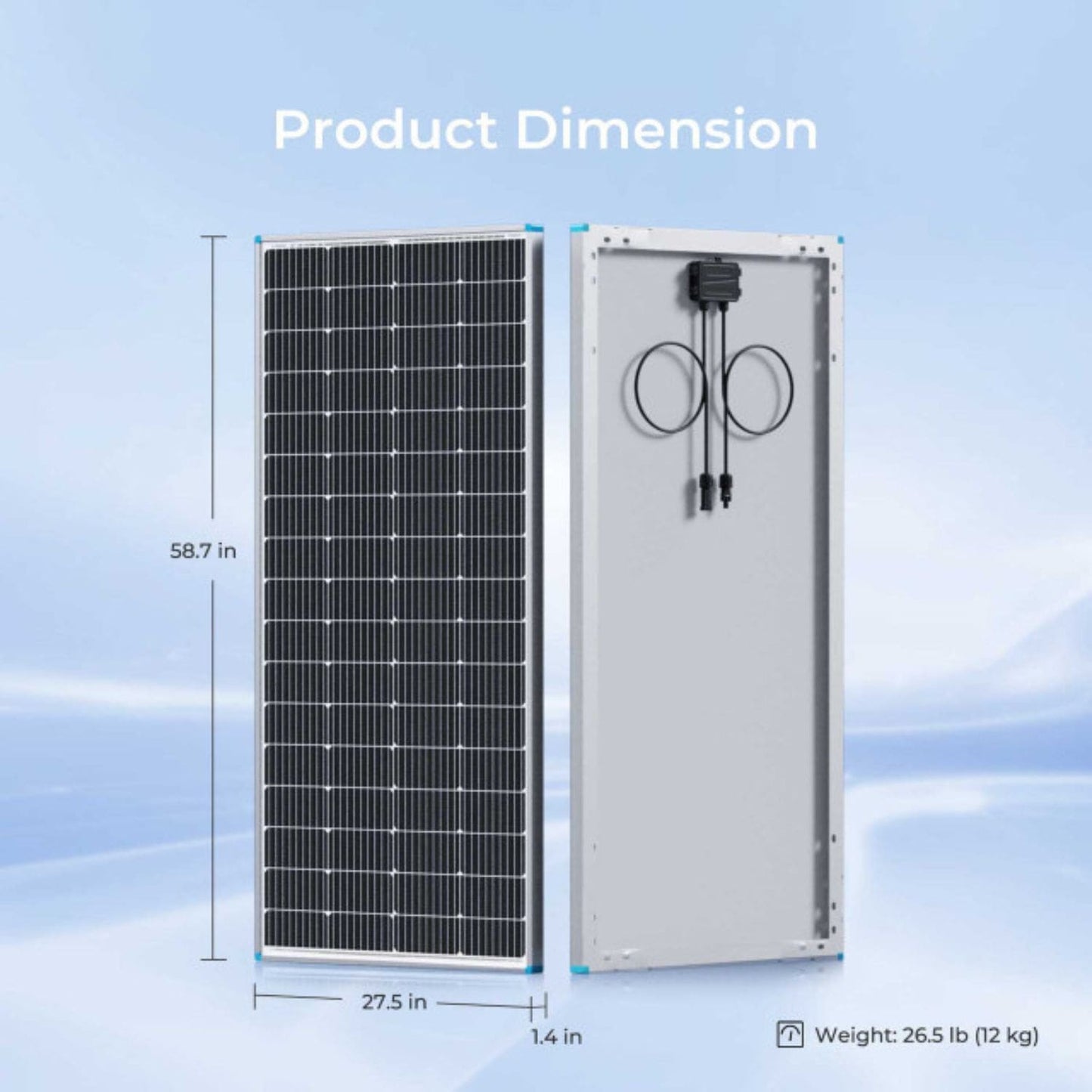 Renogy 200 Watt 12 Volt Monocrystalline Solar Panel | 4-Pack