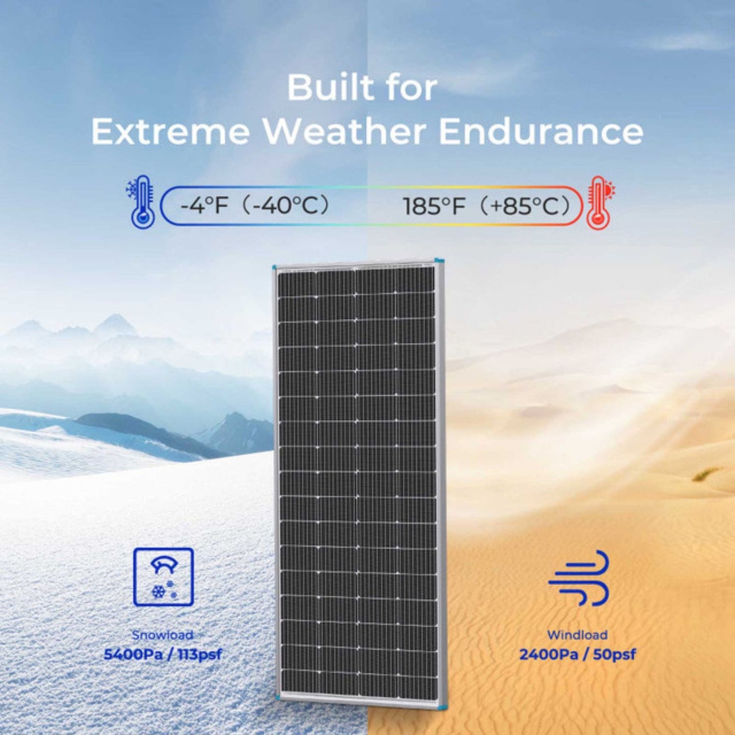 Renogy 200 Watt 12 Volt Monocrystalline Solar Panel | 4-Pack