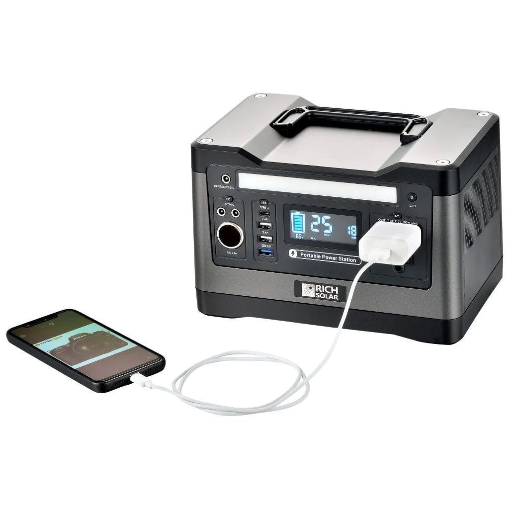 Rich Solar X500 Lithium Portable Power Station | 540Wh | 1000W | 200W Solar Input