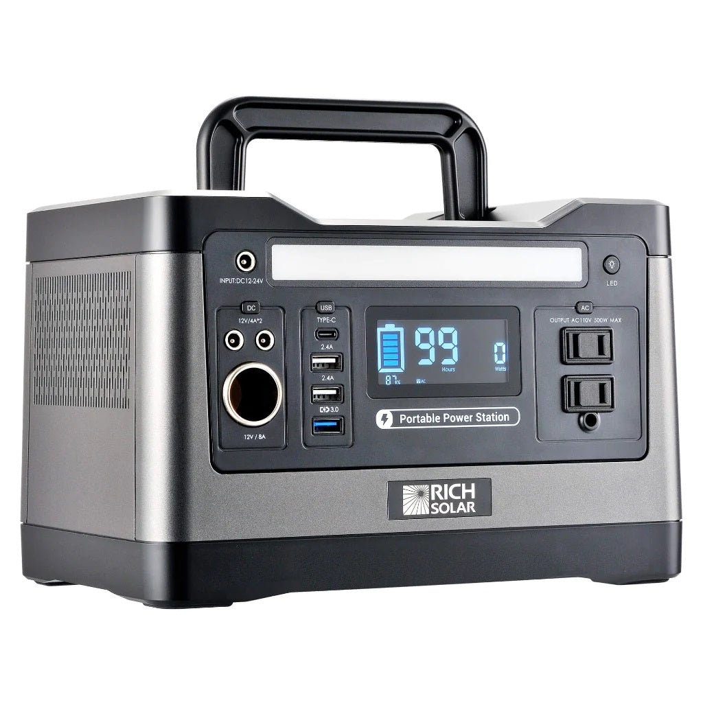 Rich Solar X500 Lithium Portable Power Station | 540Wh | 1000W | 200W Solar Input