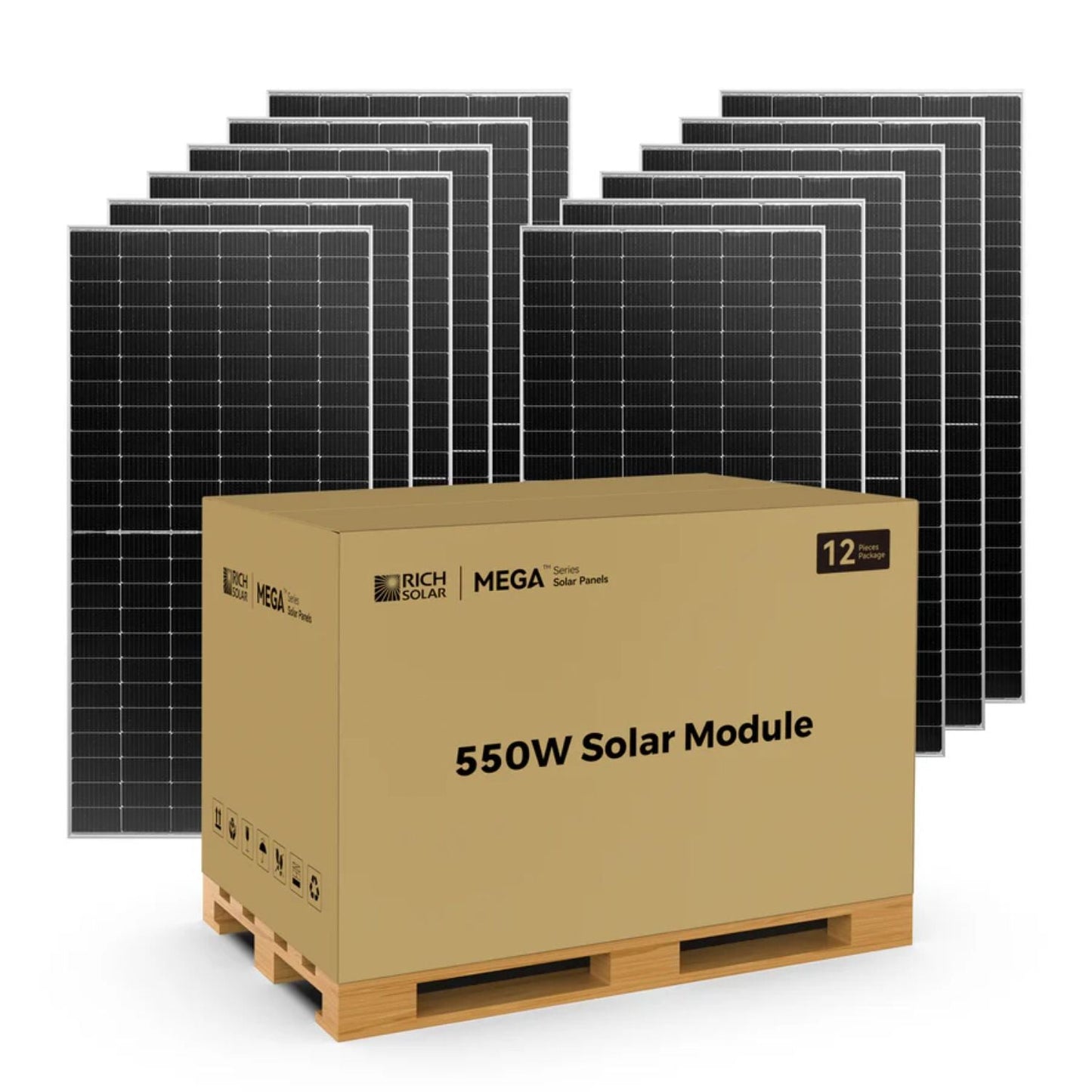 Rich Solar MEGA 550 Watt Bifacial Solar Panel | Premium Grid-tie or Off-grid Solar Panel for Residential, Commercial, Agriculture | 25-Year Output Warranty