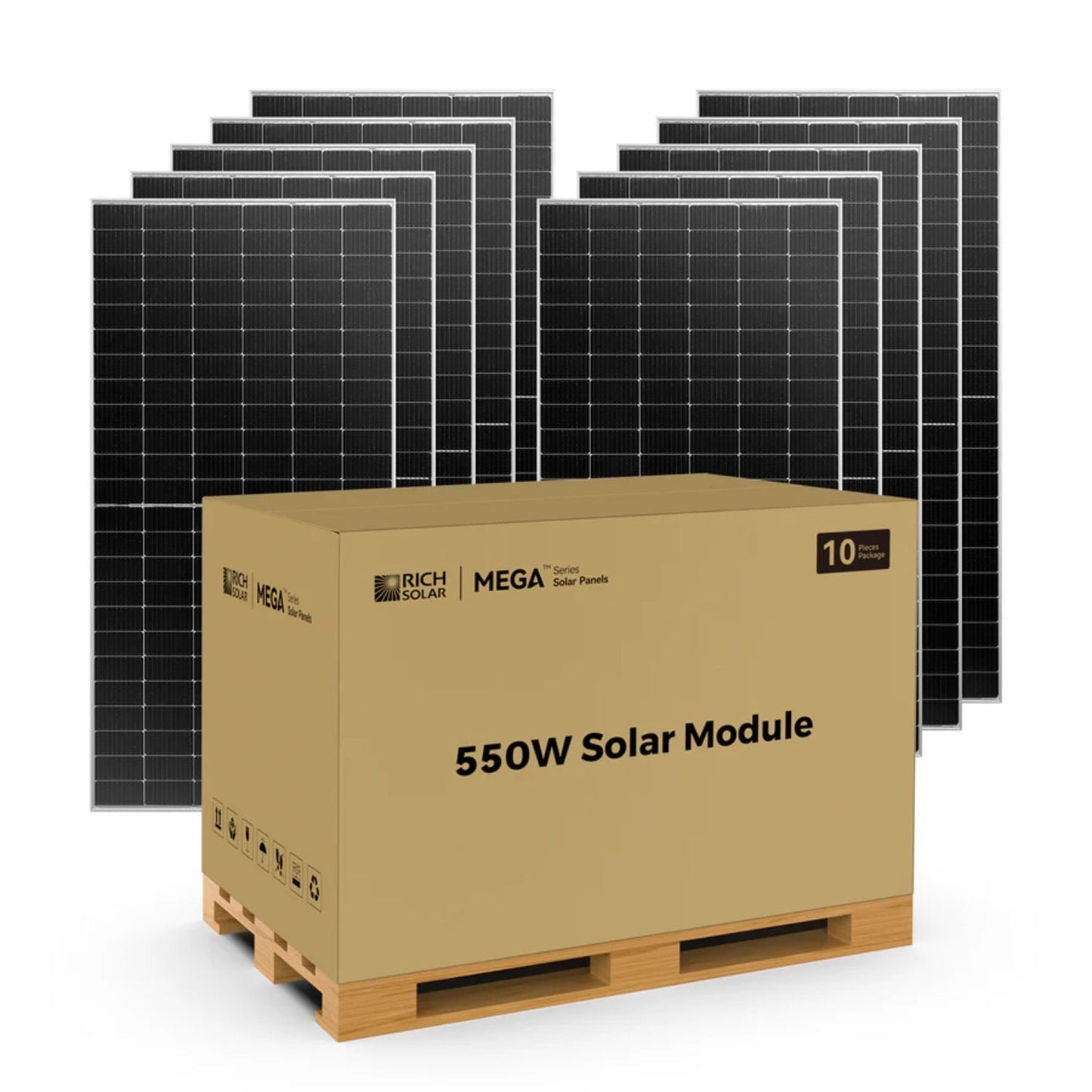 Rich Solar MEGA 550 Watt Bifacial Solar Panel | Premium Grid-tie or Off-grid Solar Panel for Residential, Commercial, Agriculture | 25-Year Output Warranty