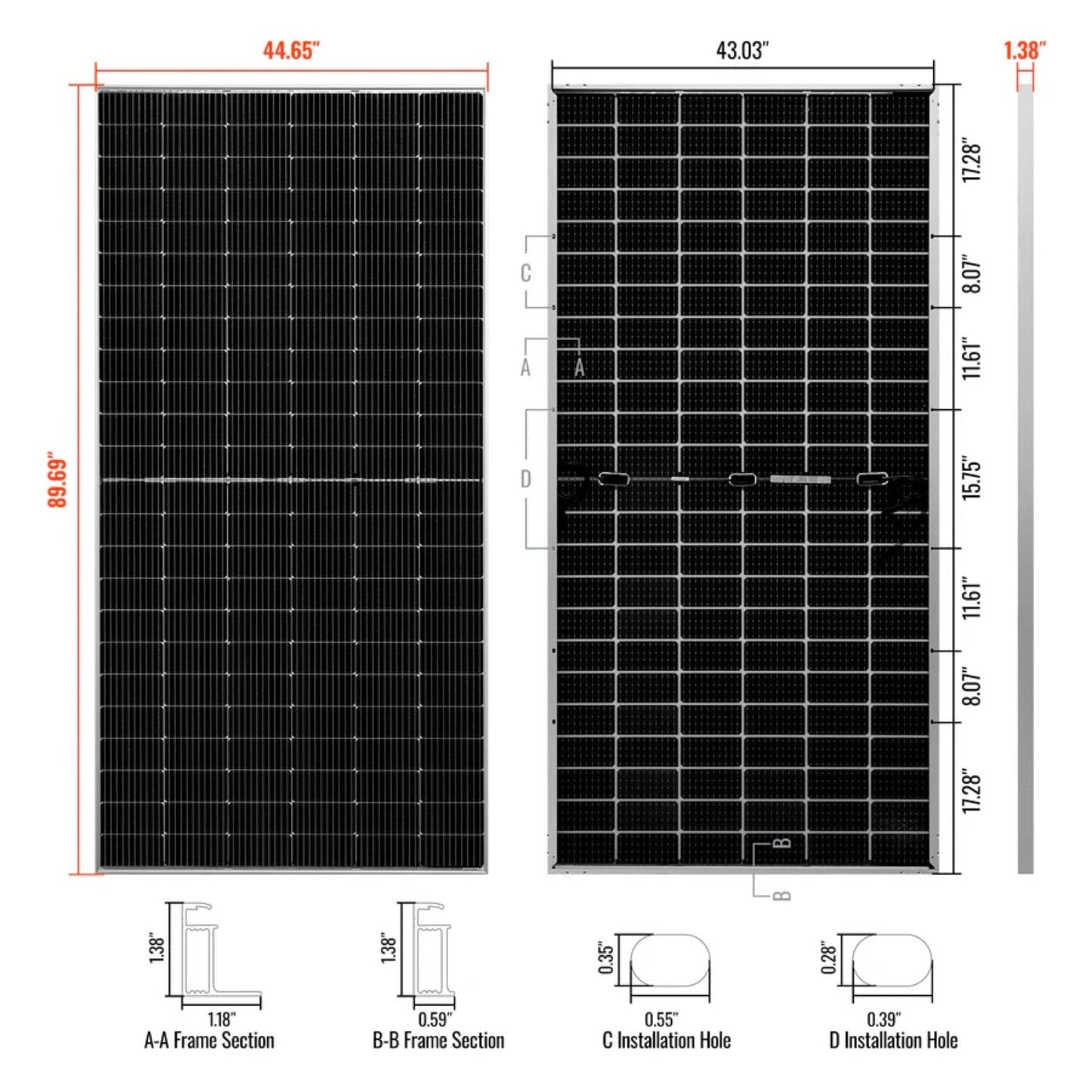 Rich Solar MEGA 550 Watt Bifacial Solar Panel | Premium Grid-tie or Off-grid Solar Panel for Residential, Commercial, Agriculture | 25-Year Output Warranty
