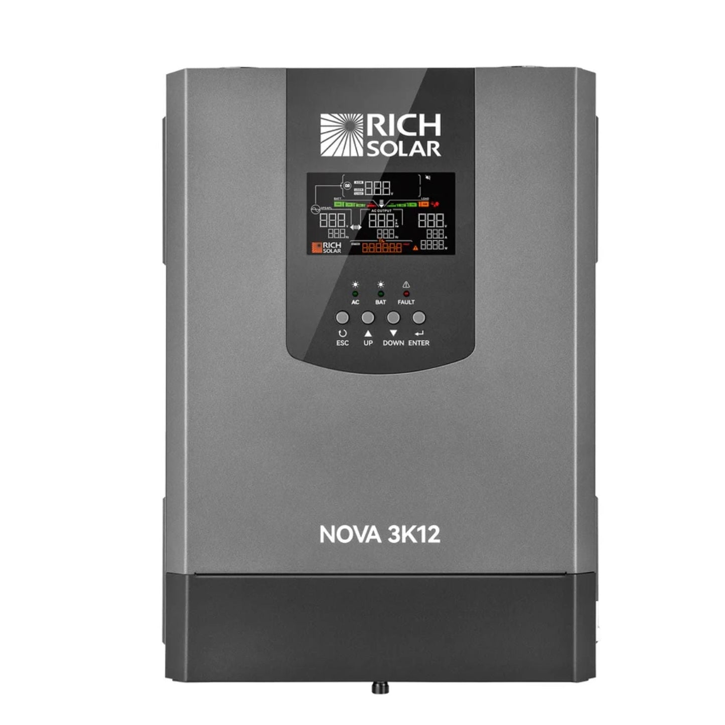 Rich Solar NOVA 3K12 3000W 12V Pure Sine Wave Inverter with Built-in Transfer Switch for RVs, Campers, Trailers, Vans