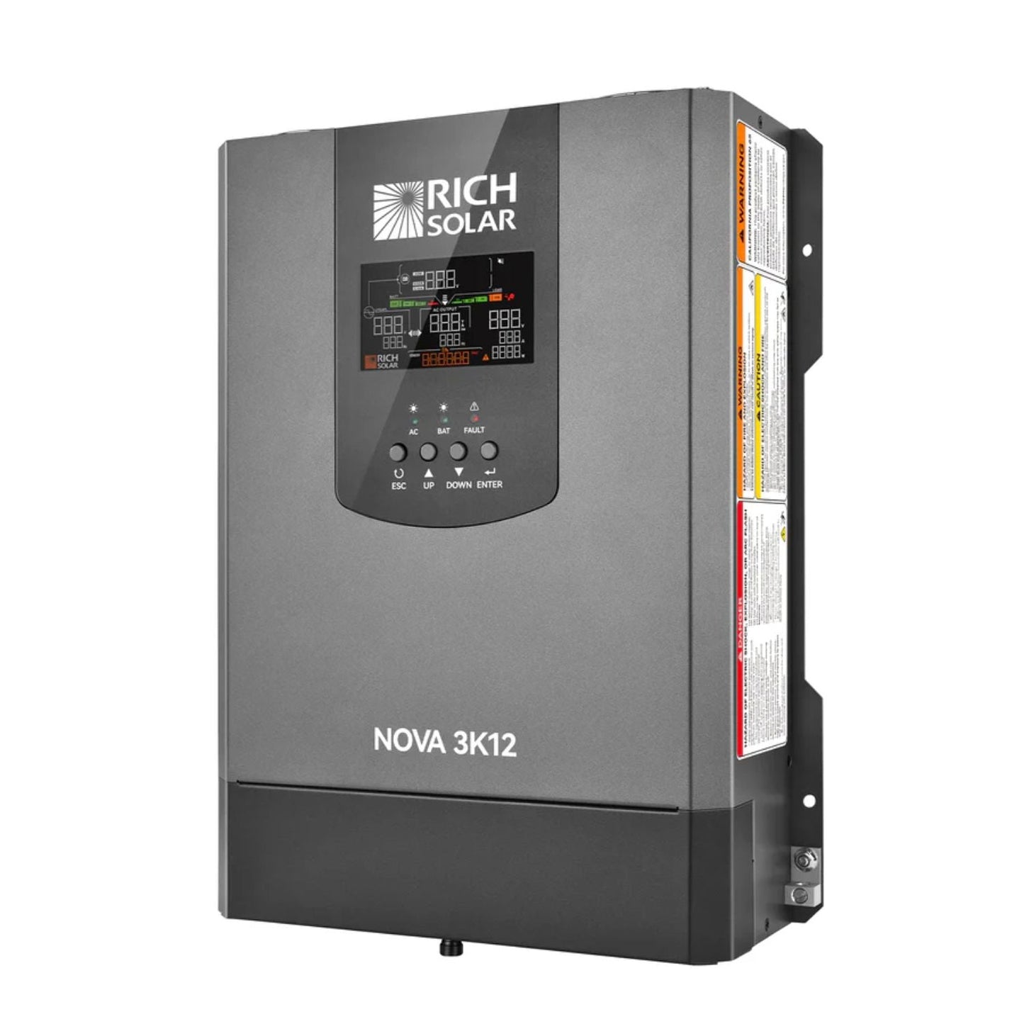 Rich Solar NOVA 3K12 3000W 12V Pure Sine Wave Inverter with Built-in Transfer Switch for RVs, Campers, Trailers, Vans