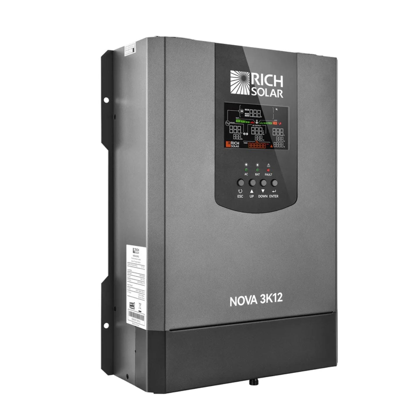 Rich Solar NOVA 3K12 3000W 12V Pure Sine Wave Inverter with Built-in Transfer Switch for RVs, Campers, Trailers, Vans