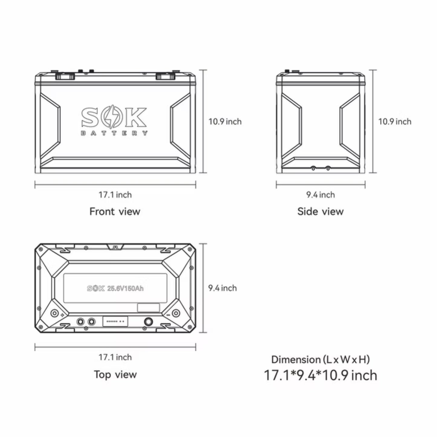 SOK 24V 150Ah LiFePO4 Battery | Built-in Heater & Bluetooth | Victron Communication