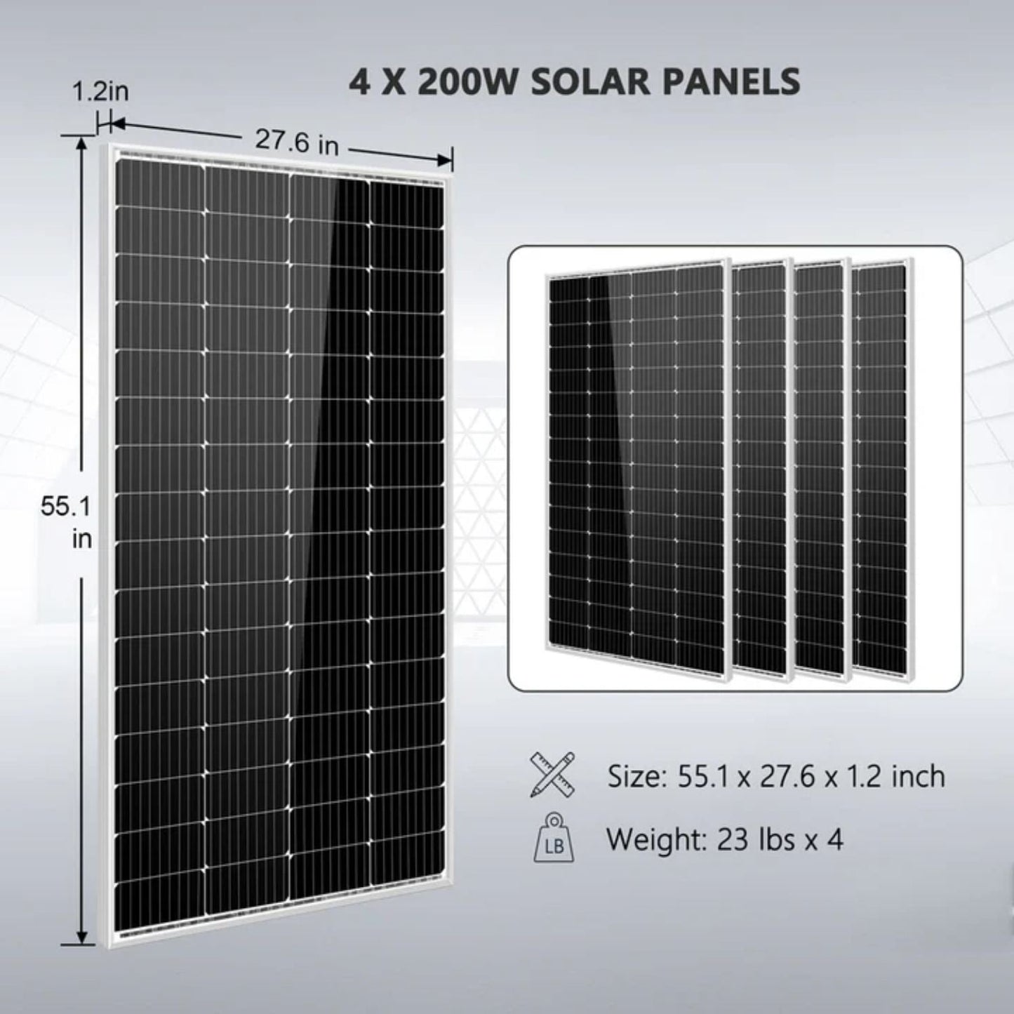 SunGold Power 3kW 24V Inverter 120VDC Off-Grid Solar Kit | 800W Solar
