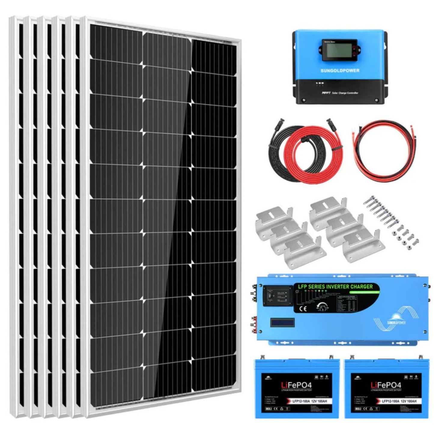 SunGold Power 3kW 12VDC Off-Grid Solar Kit | 6000W Solar