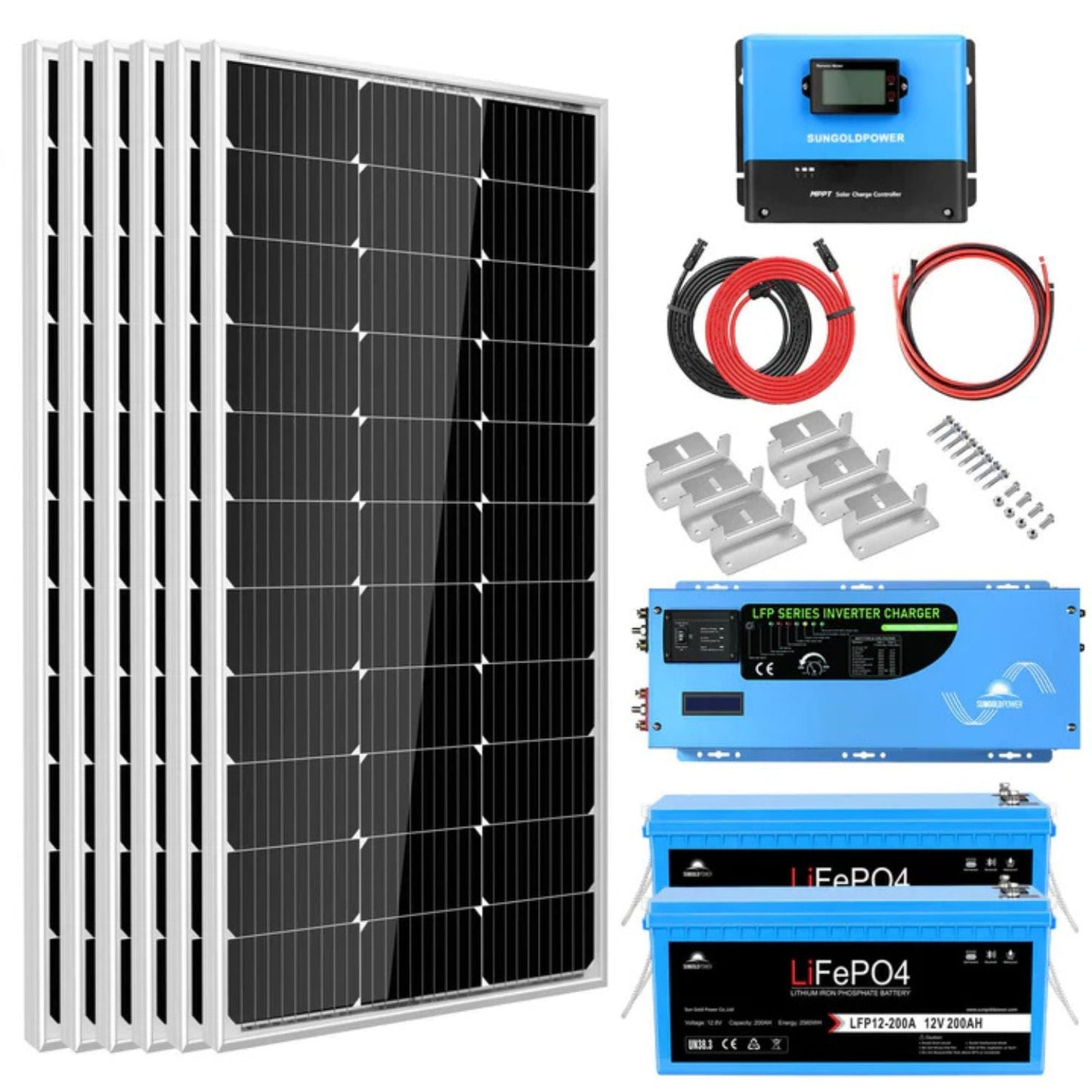 SunGold Power 3kW 12VDC Off-Grid Solar Kit | 6000W Solar