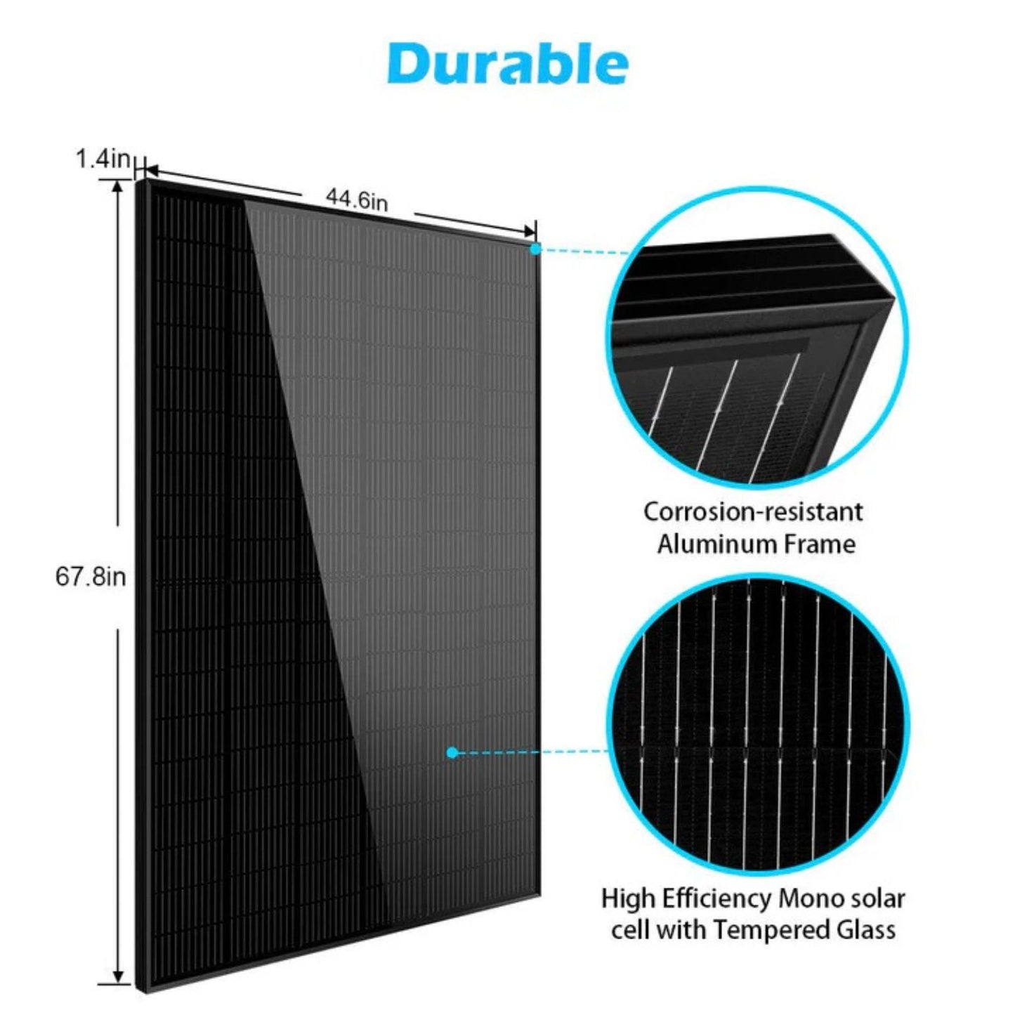 SunGold Power 415 Watt Monocrystalline Black Solar Panel