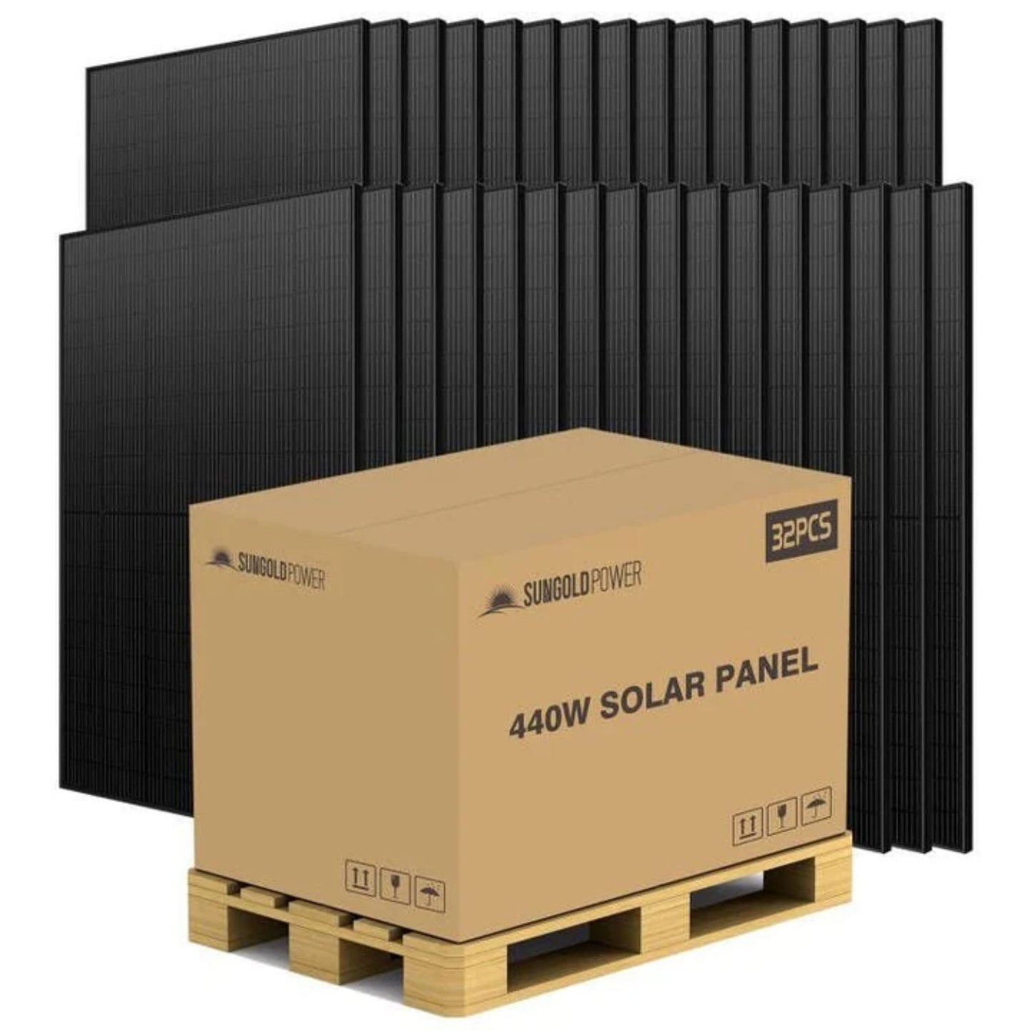SunGold Power 440 Watt Monocrystalline Black PERC Solar Panels | 32 Panels