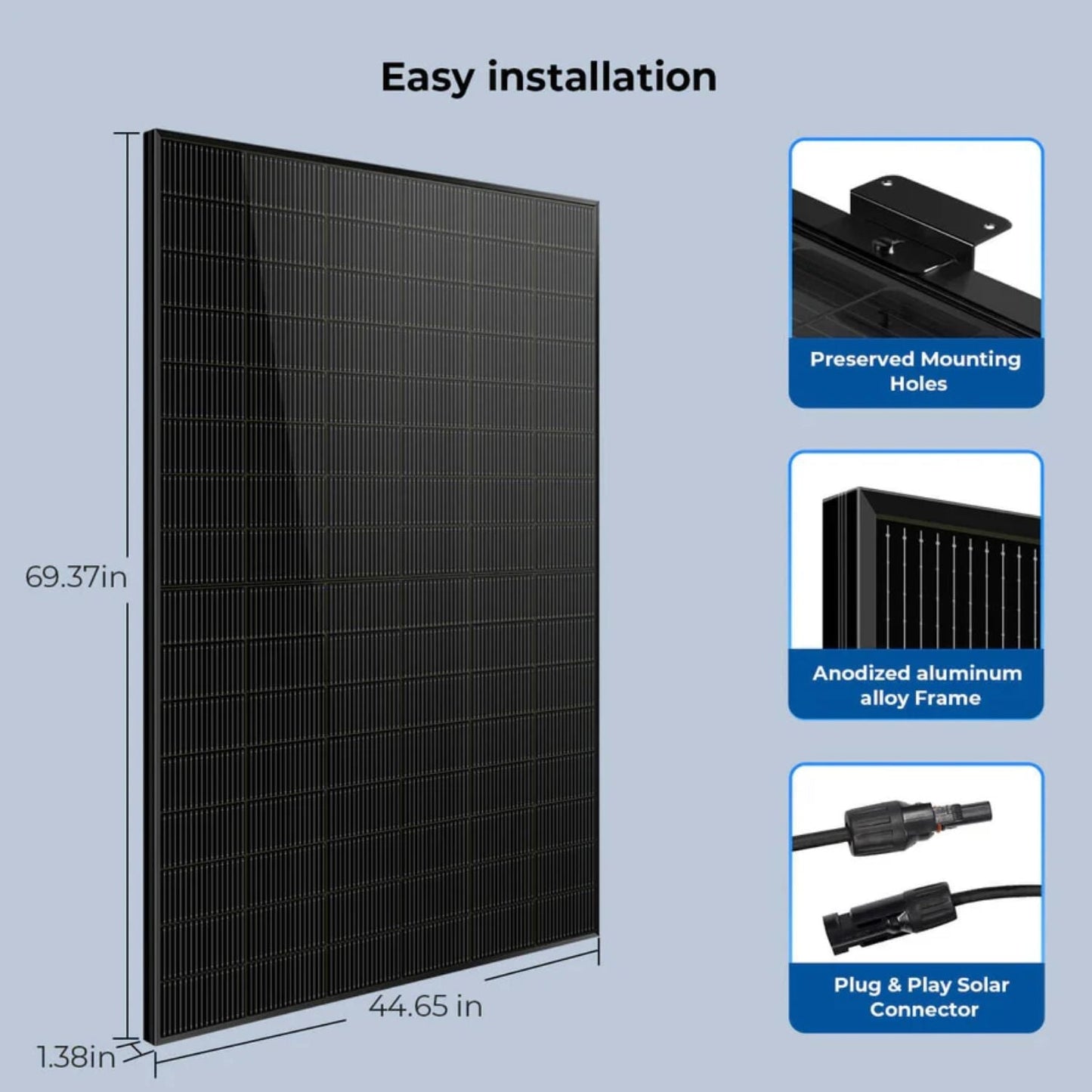 SunGold Power 450 Watt Bifacial N-Type Monocrystalline Solar Panel