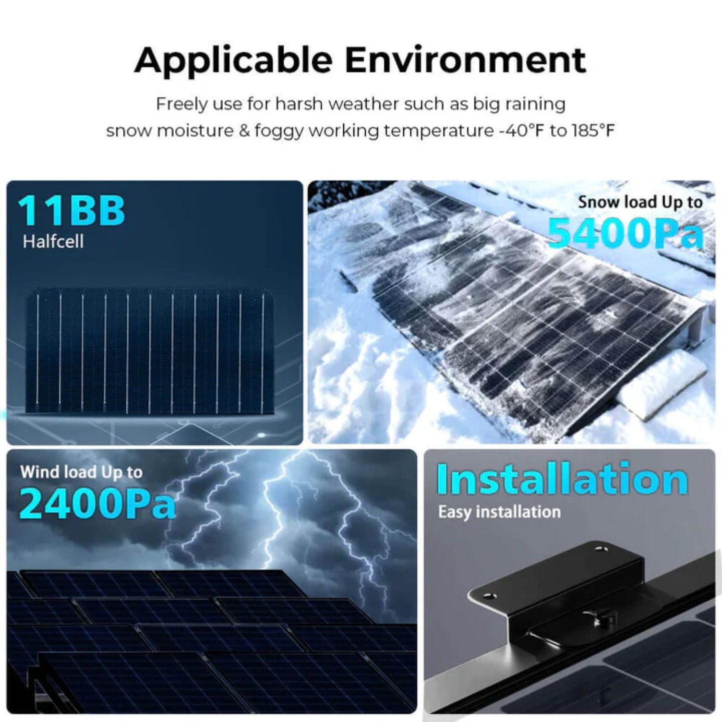 SunGold Power 500 Watt Monocrystalline Black PERC Solar Panels | 32 Panels