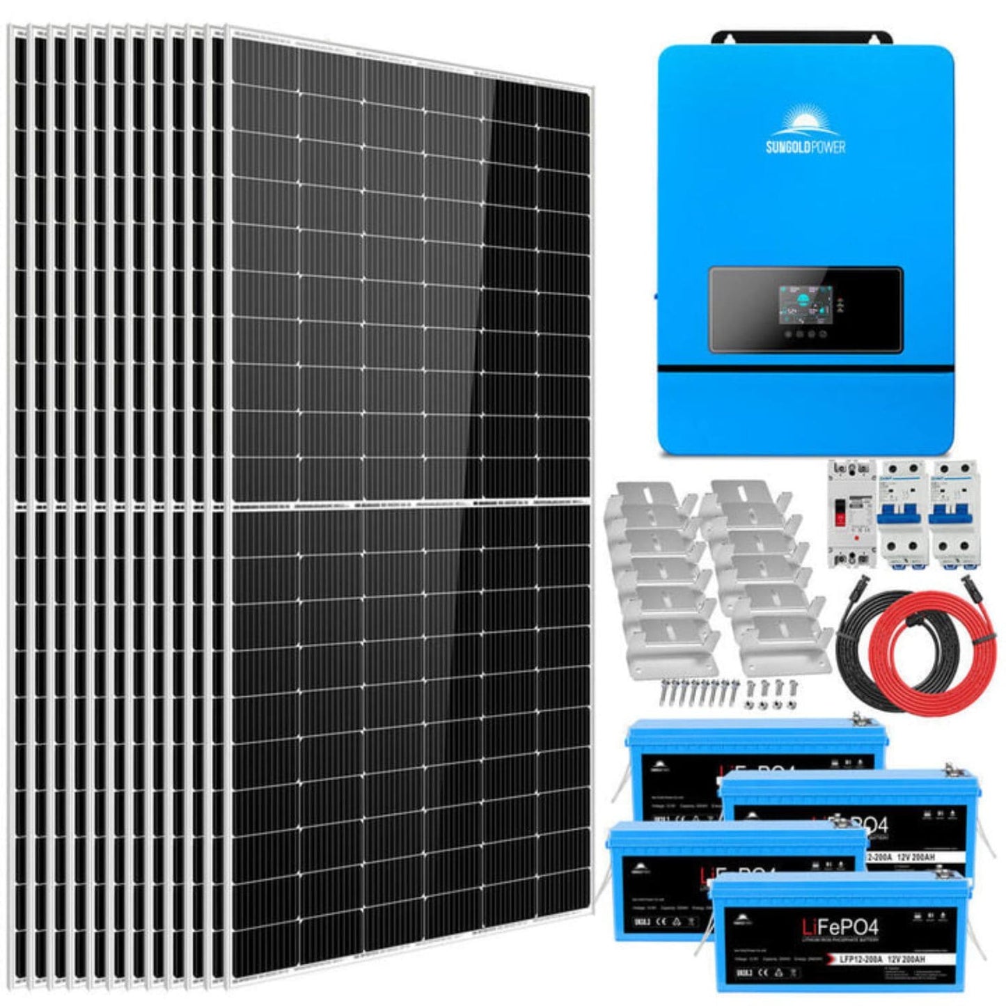 SunGold Power 8kW 48VDC Complete Off-Grid Solar Kit | 3320W Solar