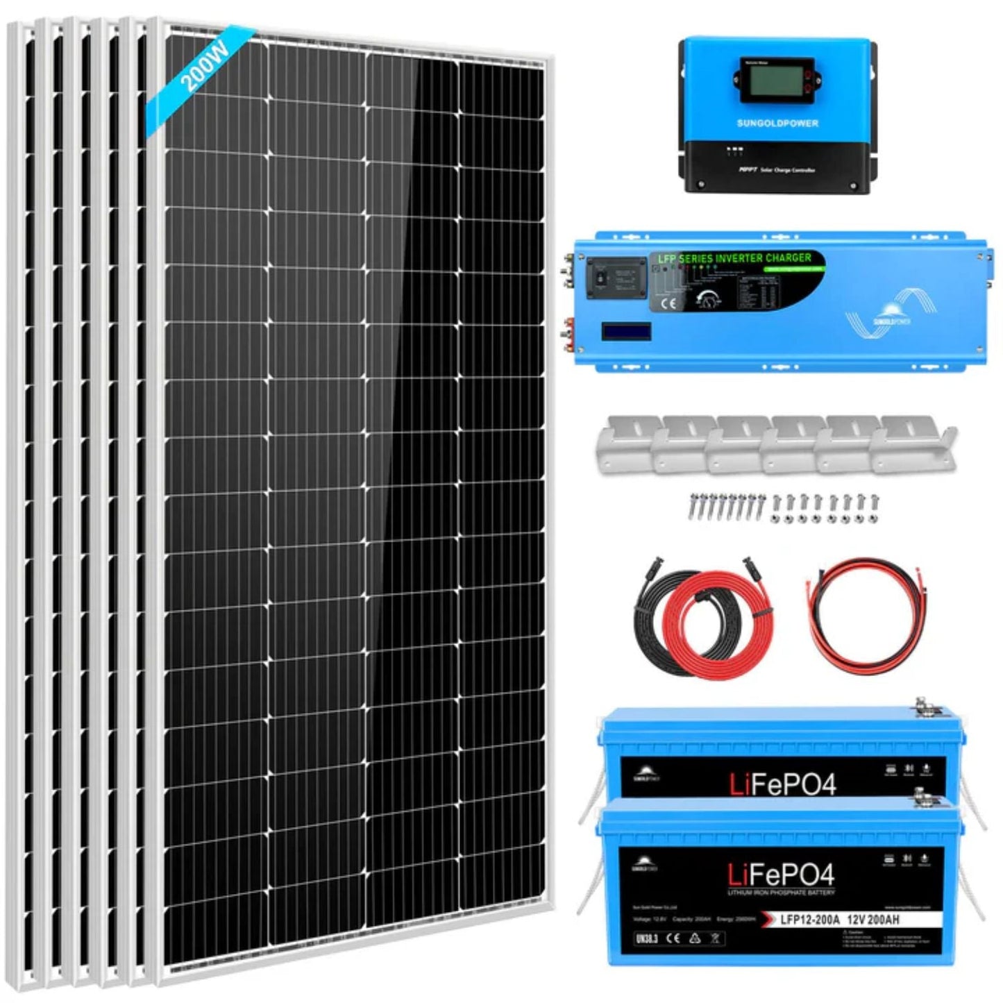SunGold Power 4kW 12VDC Off-Grid Solar Kit | 1200W Solar
