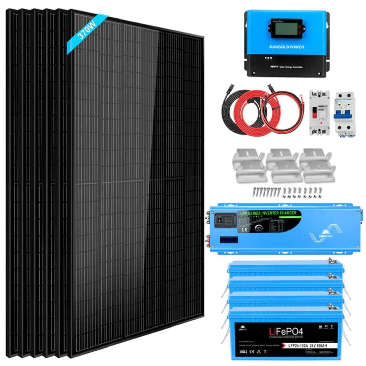 SunGold Power 6kW 48VDC Off-Grid Solar Kit | 2220W Solar