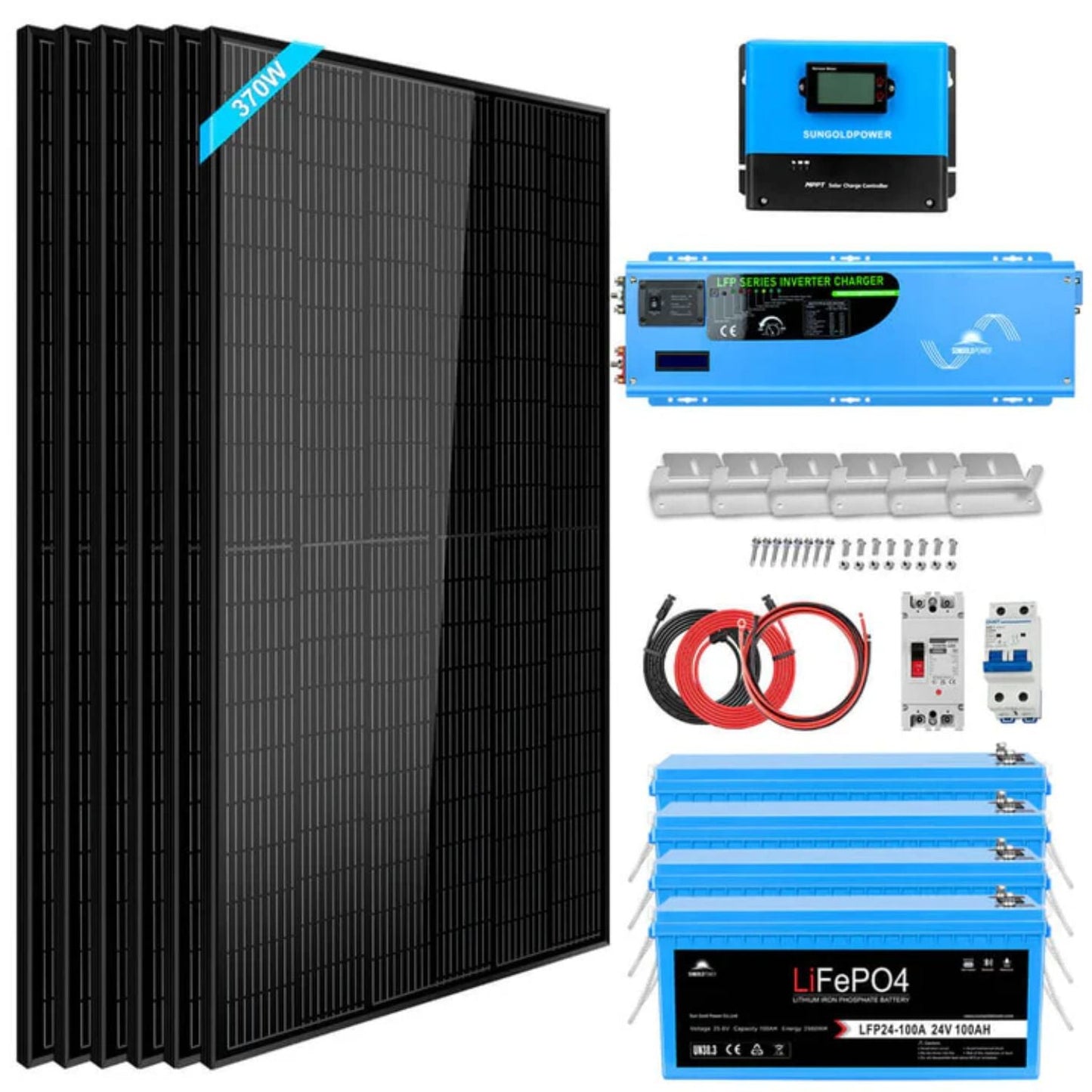 SunGold Power 6kW 24VDC Off-Grid Solar Kit | 2220W Solar