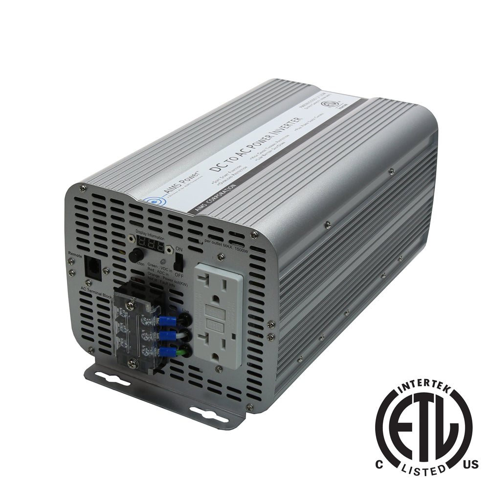 AIMS Power 2000 Watt 12 Volt Modified Sine Power Inverter