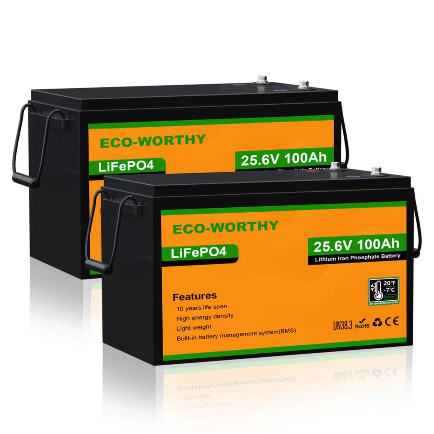 ECO-WORTHY LiFePO4 24V 100Ah Lithium Iron Phosphate Battery
