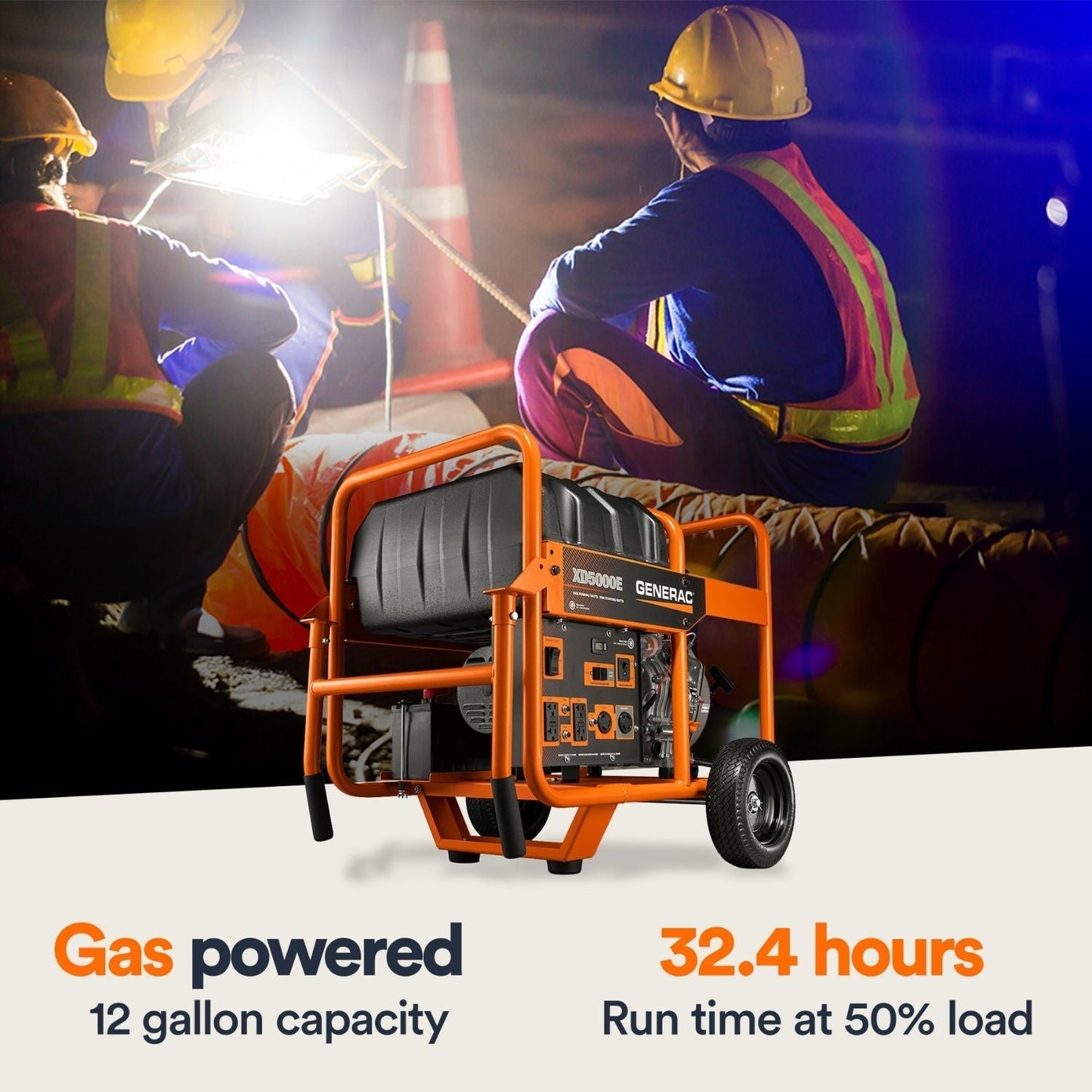 Generac XD5000E Diesel 5000W/5500W Portable Generator | Electric Start