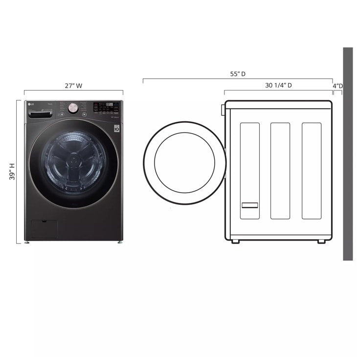 4.5 cu. ft. Ultra Large Capacity Smart wi-fi Enabled Front Load Washer with TurboWash™ 360° and Built-In Intelligence