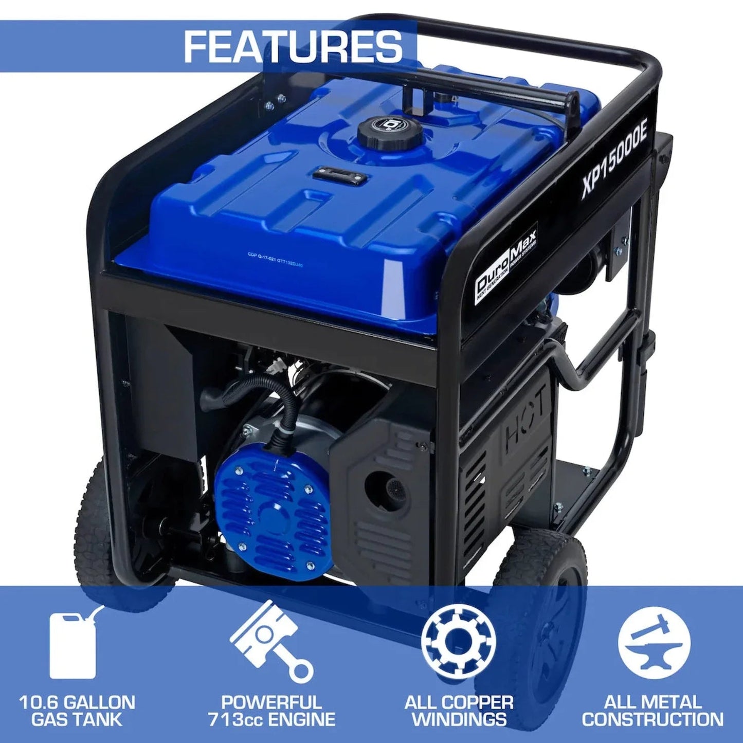 DuroMax XP15000E Gasoline 12500W/15000W Portable Generator