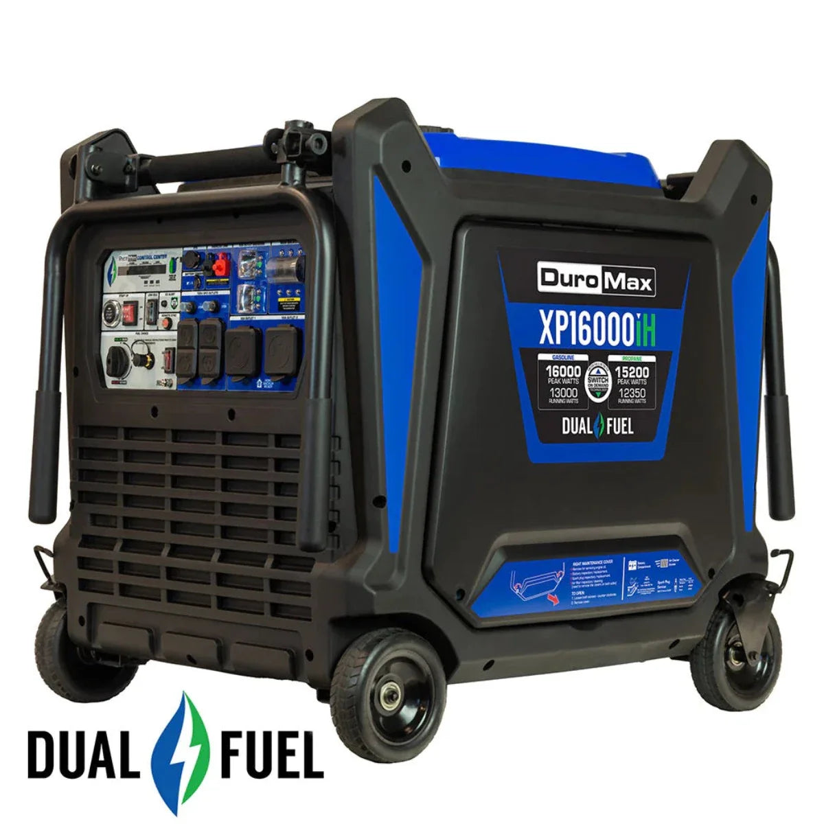 DuroMax XP16000iH Dual Fuel 12350W/16000W Portable Inverter Generator | CO Alert