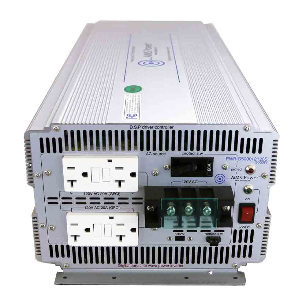 AIMS Power 5000 Watt 24 Volt Industrial Grade Pure Sine Power Inverter