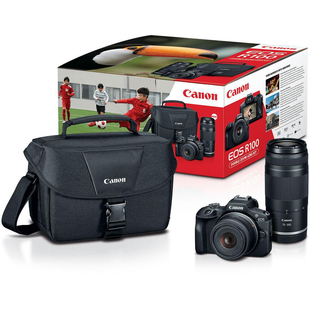 Canon EOS R100 Mirrorless Camera with 18-45mm and 75-300mm Lenses