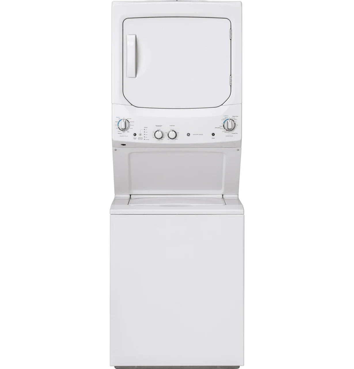 GE Unitized Spacemaker® 3.8 cu. ft. Capacity Washer with Stainless Steel Basket and 5.9 cu. ft. Capacity Gas Dryer