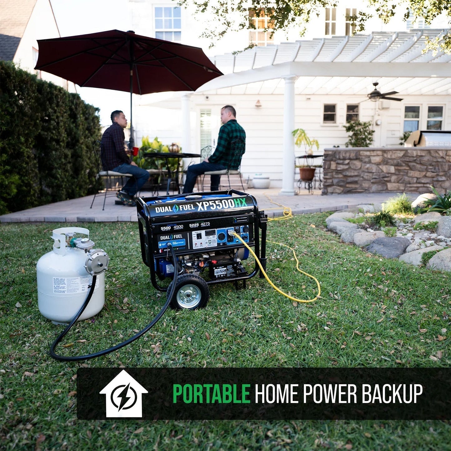 DuroMax XP5500HX Dual Fuel 4500W/5500W Portable HX Generator | CO Alert