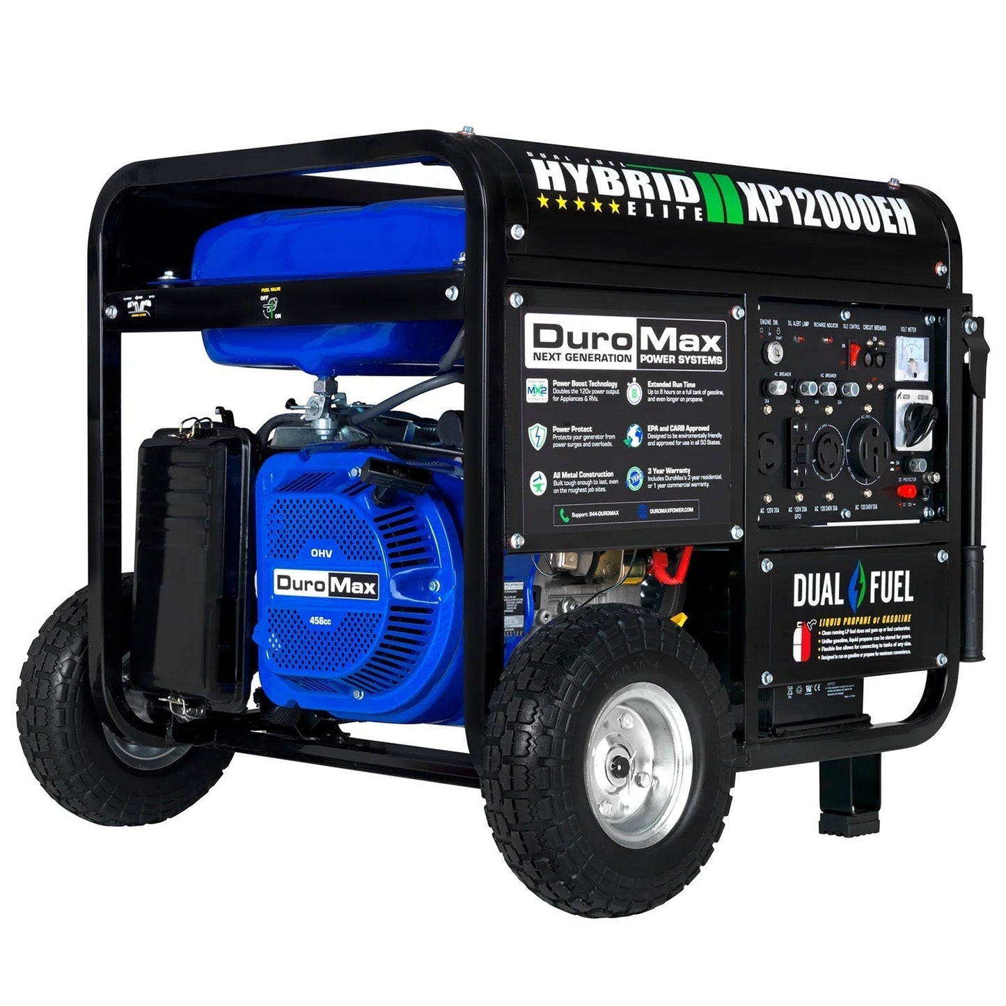 DuroMax XP12000EH Dual Fuel 9975W/12000W Portable Generator