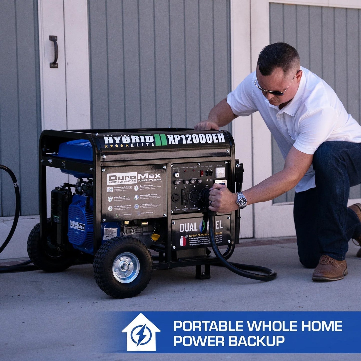 DuroMax XP12000EH Dual Fuel 9975W/12000W Portable Generator