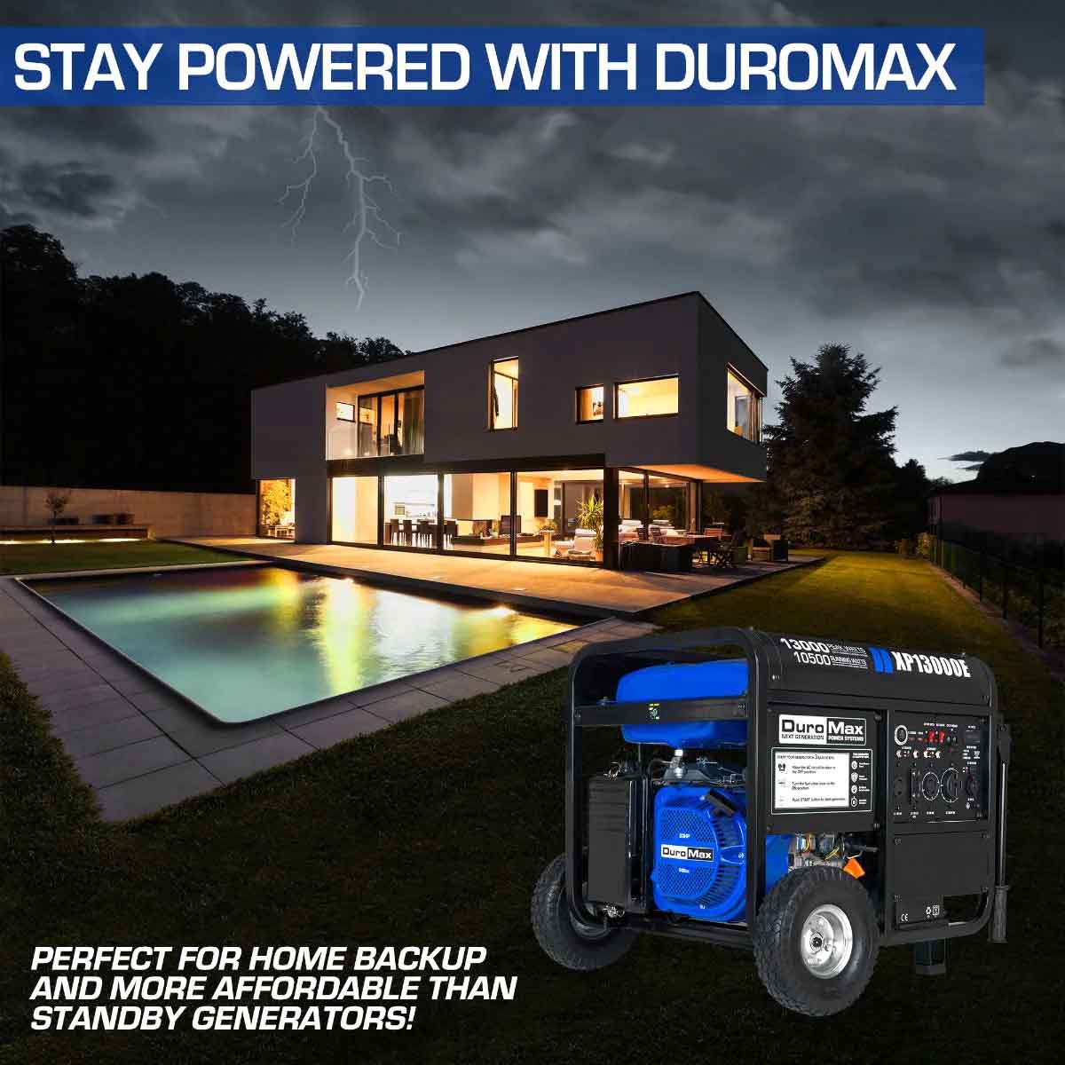 DuroMax XP13000E Gasoline 10500W/13000W Portable Generator